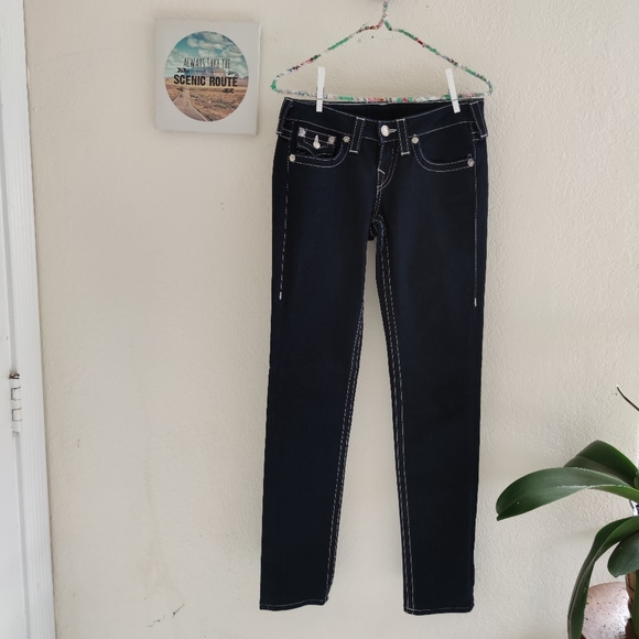 True Religion 💜 Julia Skinny Jeans Dark Flap - Picture 12 of 12